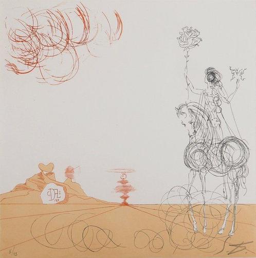 Salvador Dali (1904-1989) - Désert fabuleux : Cavalier, Antiek en Kunst, Antiek | Overige Antiek