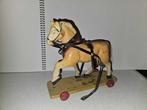 onbekend - Jouet Houten trekpaard op plank - 1940-1950, Antiek en Kunst
