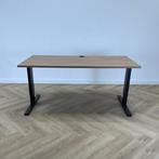 verstelbaar bureau 160x80 cm,  licht eiken -  zwart, Bureau