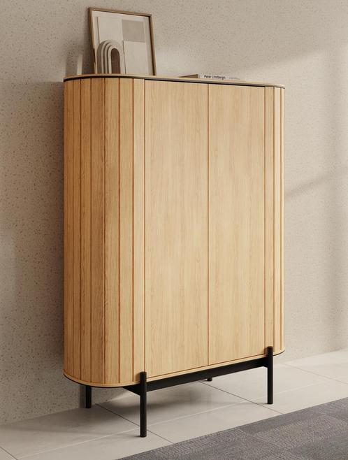 Meubella | Dressoir eiken 107cm | Kast met 2 deuren, Huis en Inrichting, Kasten | Dressoirs, 25 tot 50 cm, Nieuw, 100 tot 150 cm