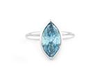 Ring - 14 karaat Witgoud - 3.08ct. tw. Blauw Diamant (Fancy, Handtassen en Accessoires, Ringen, Nieuw