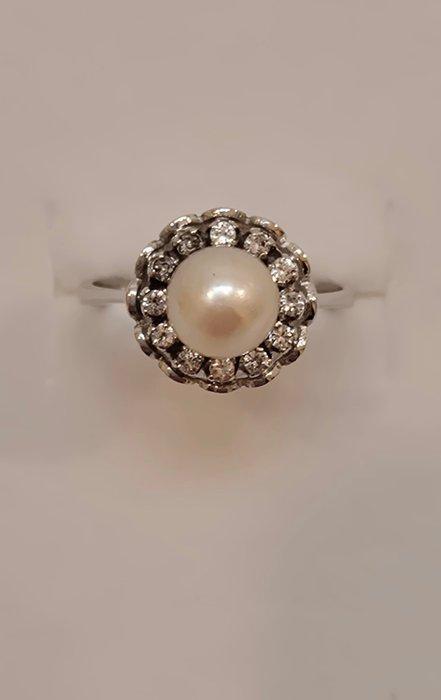 Ring - 18 karaat Witgoud - Italië jaren 60 perfect, Handtassen en Accessoires, Ringen