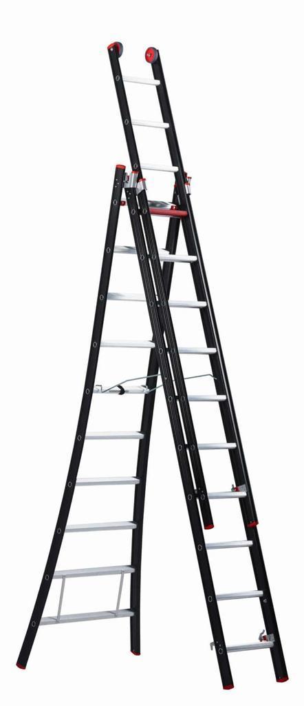 Altrex 3-delige reformladder Nevada 3×10 sporten, Doe-het-zelf en Bouw, Ladders en Trappen, 4 meter of meer, Opvouwbaar of Inschuifbaar