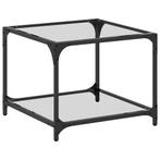 vidaXL Salontafel met transparant glazen blad 50x50x40 cm, Huis en Inrichting, Verzenden, Nieuw