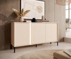 Dressoir Beige - 153x81x40 cm - Metalen poten, Nieuw, 150 tot 200 cm, 25 tot 50 cm, Verzenden