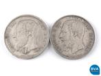 Online Veiling: 2 Zilveren 5 francs leopold belgië 1873|