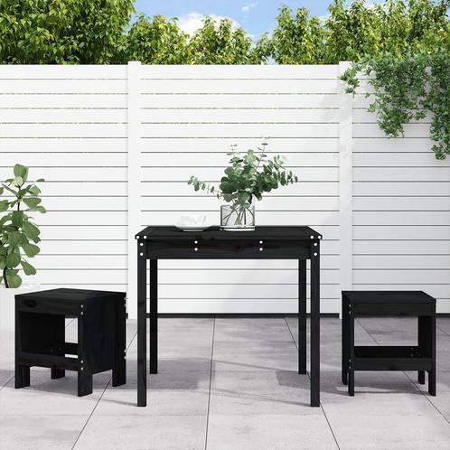 vidaXL Ensemble de bistrot de jardin 3 pcs noir bois de, Jardin & Terrasse, Ensembles de jardin, Neuf, Envoi