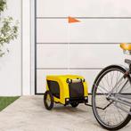 vidaXL Hondenfietstrailer oxford stof en ijzer geel en zwart, Dieren en Toebehoren, Verzenden, Nieuw