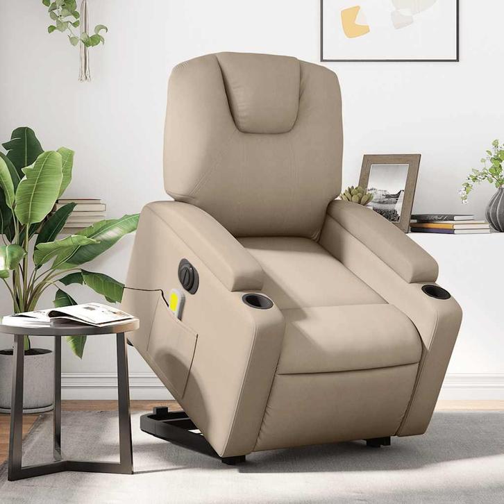 vidaXL Sta-op-massagestoel elektrisch kunstleer, Huis en Inrichting, Fauteuils, Nieuw, Verzenden
