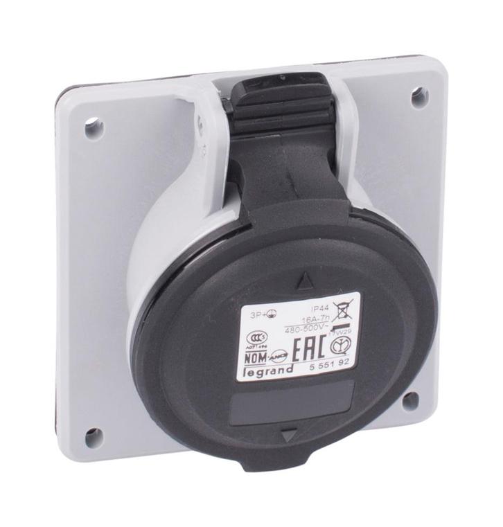 Prise encastrée Legrand 500V 16A 4P IP44 P17 - 555192, Bricolage & Construction, Électricité & Câbles, Envoi