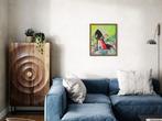 Natalia Revelles - Bird among flowers, Antiek en Kunst, Kunst | Schilderijen | Modern