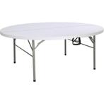 Opklapbare tafel rond wit 183cm | 74(h) x 183(Ø)cm Bolero, Verzenden, Nieuw in verpakking