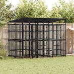 vidaXL Hondenkennel met dak 5,53 m² staal, Verzenden, Nieuw