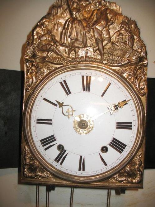 Comtoise klok Barok Brons, Emaille, IJzer, Koper - 1850-1900, Antiek en Kunst, Antiek | Klokken