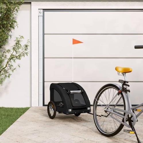 vidaXL Hondenfietstrailer oxford stof en ijzer zwart, Dieren en Toebehoren, Overige Dieren-accessoires, Nieuw, Verzenden