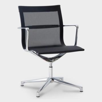 Vergaderstoel ICF Una Chair, zwart-mesh, voetkruis onderstel, Ophalen of Verzenden
