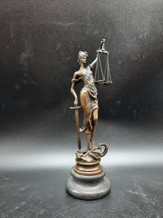 Beeld, Bronze: Lady Justice - 23.5 cm - Brons, Marmer, Antiek en Kunst, Curiosa en Brocante