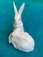 Herend - Beeldje - Vintage pair of rabbits eating corn -, Antiek en Kunst