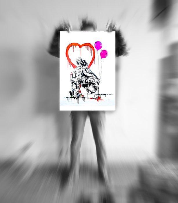 Utopia - Vandal Puppy Love Boy & Girl with bubbles, Antiquités & Art, Art | Objets design