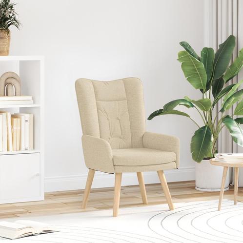 vidaXL Ligbed Crème Stof, Huis en Inrichting, Fauteuils, Nieuw, Verzenden