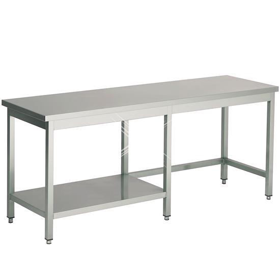 Rvs werktafel met halve bodemschap links 1600x500x900 mm, Zakelijke goederen, Horeca | Meubilair en Inrichting, Nieuw in verpakking
