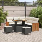 vidaXL 8-delige tuinsofa set met kussens - zwart poly rattan, Tuin en Terras, Verzenden, Nieuw