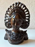 Set intricate traditional hand-carved Balinese dancer busts