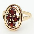 Ring - 14 karaat Geel goud - Granaat, Handtassen en Accessoires, Ringen, Nieuw