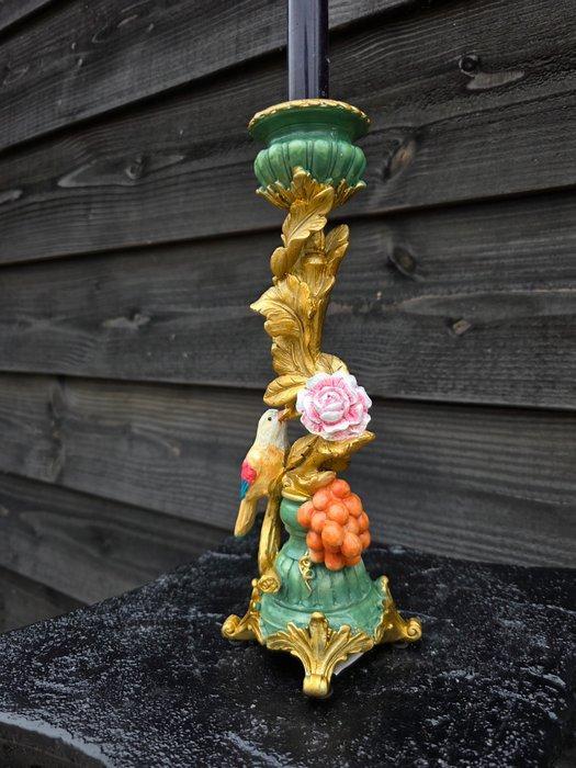 Kaarsenhouder (2) - Hars - Baroque stijl vogel bloem, Antiek en Kunst, Kunst | Designobjecten