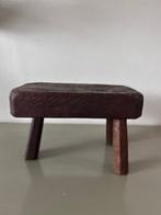 Bijzettafel - Hout - Vintage driepoot eiken kruk/bijzettafel