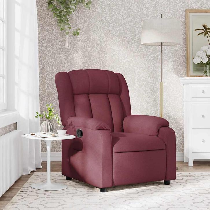 vidaXL Fauteuil verstelbaar stof wijnrood, Maison & Meubles, Fauteuils, Envoi