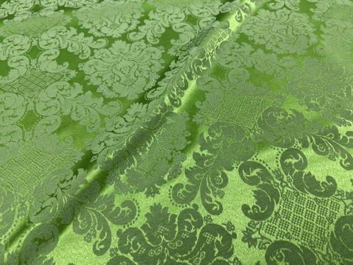 De Betovering van Groen: Damaststof voor Luxe Bekleding –, Antiek en Kunst, Antiek | Tapijten, Tafelkleden en Textiel