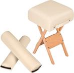Tweedekans | tectake - Massage Hocker met 2 rolkussens beige, Huis en Inrichting, Fauteuils, Ophalen of Verzenden, Nieuw