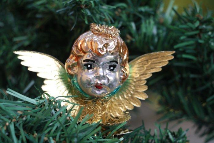 Glashütte Sitzendorf: Barokke Engel met leonische draden op, Diversen, Kerst