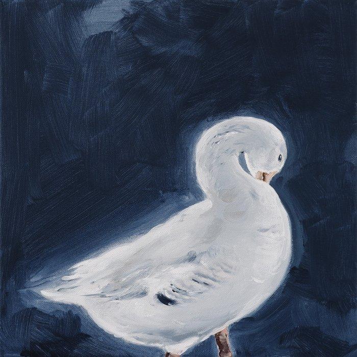 Matthieu van Riel - Witte gans, Antiquités & Art, Art | Peinture | Moderne