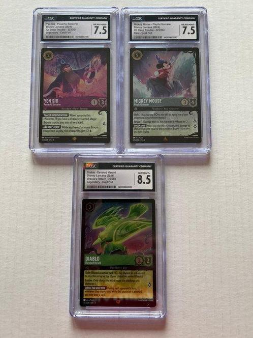 Disney - 3 Graded card - Lorcana - CGC, Verzamelen, Overige Verzamelen