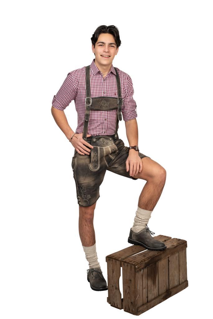 Korte lederhose sandbraun antique, Hobby en Vrije tijd, Feestartikelen, Nieuw, Verzenden