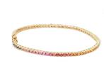 Armband - 18 karaat Roségoud Saffier - Saffier, Handtassen en Accessoires, Armbanden, Nieuw