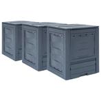 vidaXL Compostbakken 3 st 780 L 60x60x73 cm grijs, Tuin en Terras, Verzenden, Nieuw