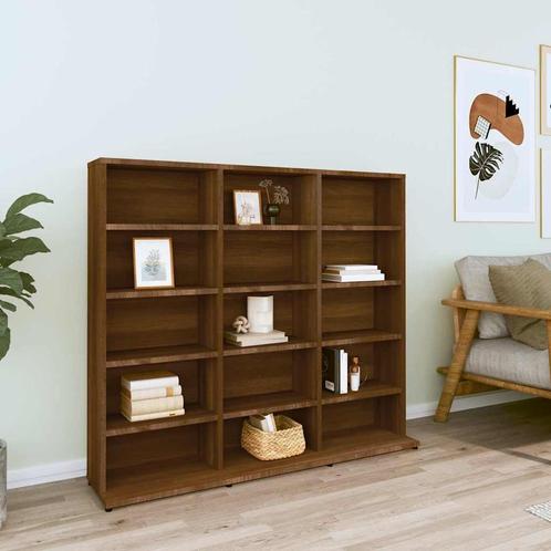 vidaXL Cd-kast 100x23x89,5 cm bewerkt hout bruin eikenkleur, Huis en Inrichting, Woonaccessoires | Cd- en Dvd-rekken, Nieuw, Verzenden