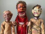 Wayang golek (3) - Bois, Tissu batik, Haar - Milieu du XXe, Antiek en Kunst, Kunst | Niet-Westerse kunst