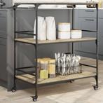 vidaXL Keukentrolley 100,5x50x105 cm bewerkt hout sonoma, Huis en Inrichting, Verzenden, Nieuw