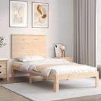 vidaXL Bedframe met hoofdbord massief hout, Huis en Inrichting, Slaapkamer | Bedden, Verzenden, Nieuw