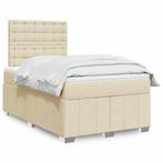 vidaXL Boxspring met matras stof crèmekleurig 120x200 cm, Verzenden, Nieuw