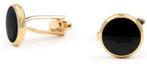 Manchetknoop Rond Goud Zwart maat  Heren, Handtassen en Accessoires, Manchetknopen, Verzenden, Nieuw