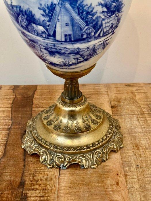 Tafellamp - Porselein, Messing - Lampe style Delft, Antiek en Kunst, Curiosa en Brocante