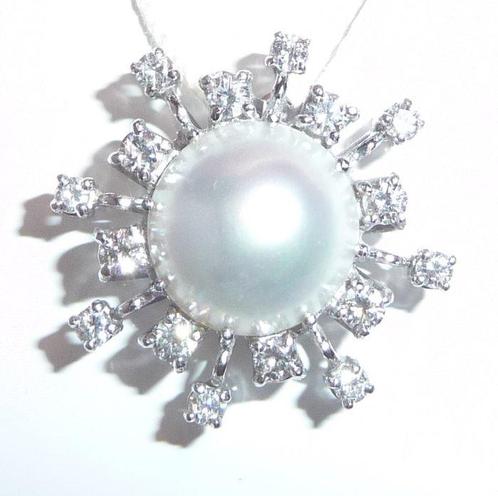 Pendentif - 18 carats Or blanc - 0.65ct. tw. Diamant, Handtassen en Accessoires, Antieke sieraden