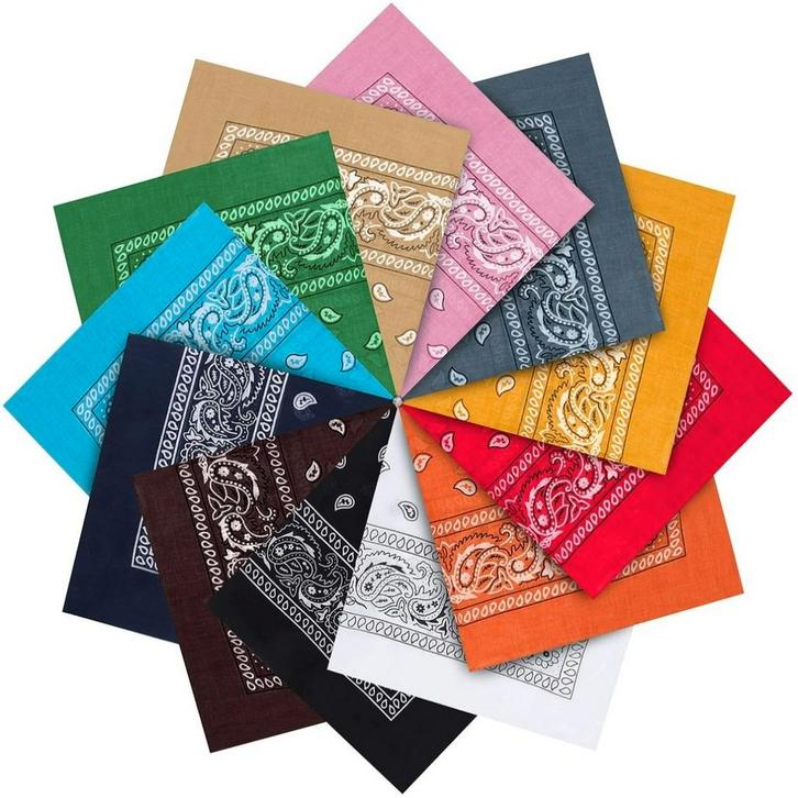 Fako Fashion - Bandana Set - Paisley Bandanas - 12 Stuks, Kleding | Heren, Mutsen, Sjaals en Handschoenen, Verzenden