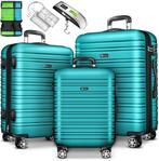Tillvex® Reiskofferset - 3-delig - ABS- Kofferset - Mintgroe, Handtassen en Accessoires, Koffers, Verzenden, Nieuw