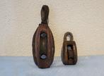 Maritieme objecten (2) - Hout- Vintage katrollen pully, Antiek en Kunst